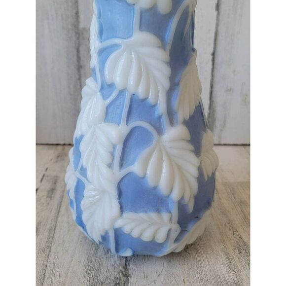 Phoenix philodendron blue glass vase milk‎ leaf home decor - Picture 2 of 12